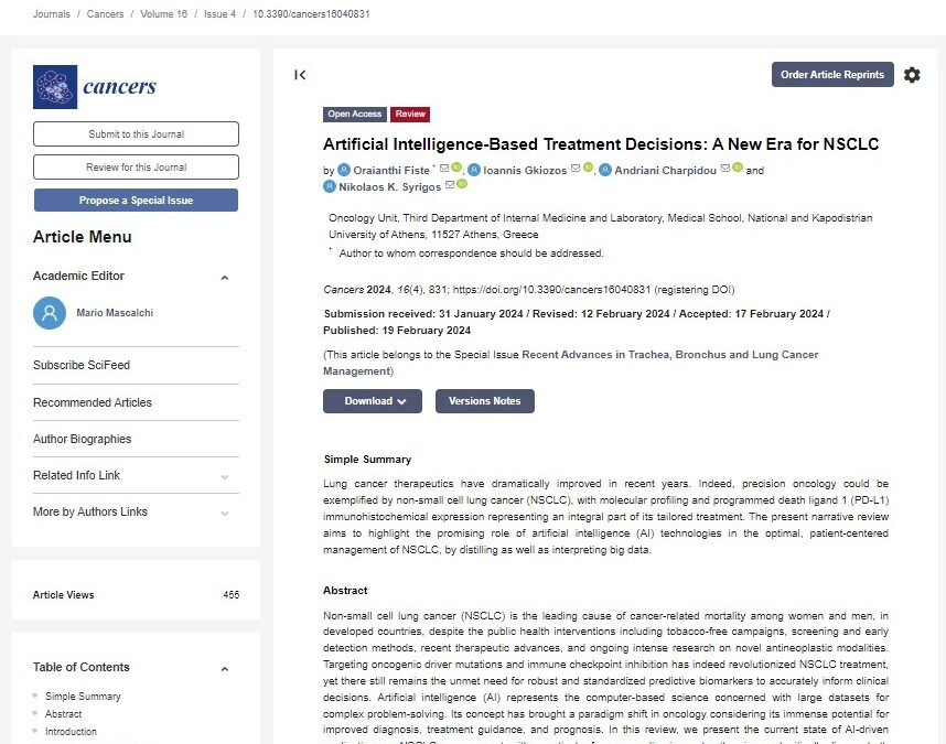 Artificial Intelligence-Based Treatment Decisions: A New Era for NSCLC